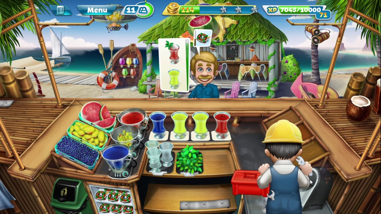 Cooking Fever-Paradise Cocktail Bar-Full Playthrough