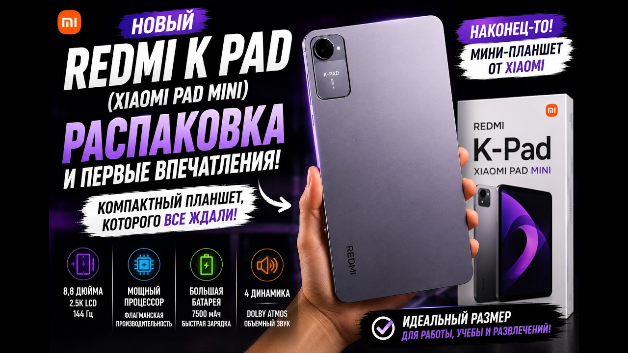 Новый Redmi K Pad (Xiaomi Pad Mini) 😲 Компактный планшет, которого все ждали!