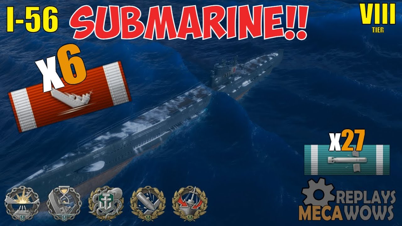 SUBMARINE I-56 6 Kills & 198k Damage | World of Warships Gameplay