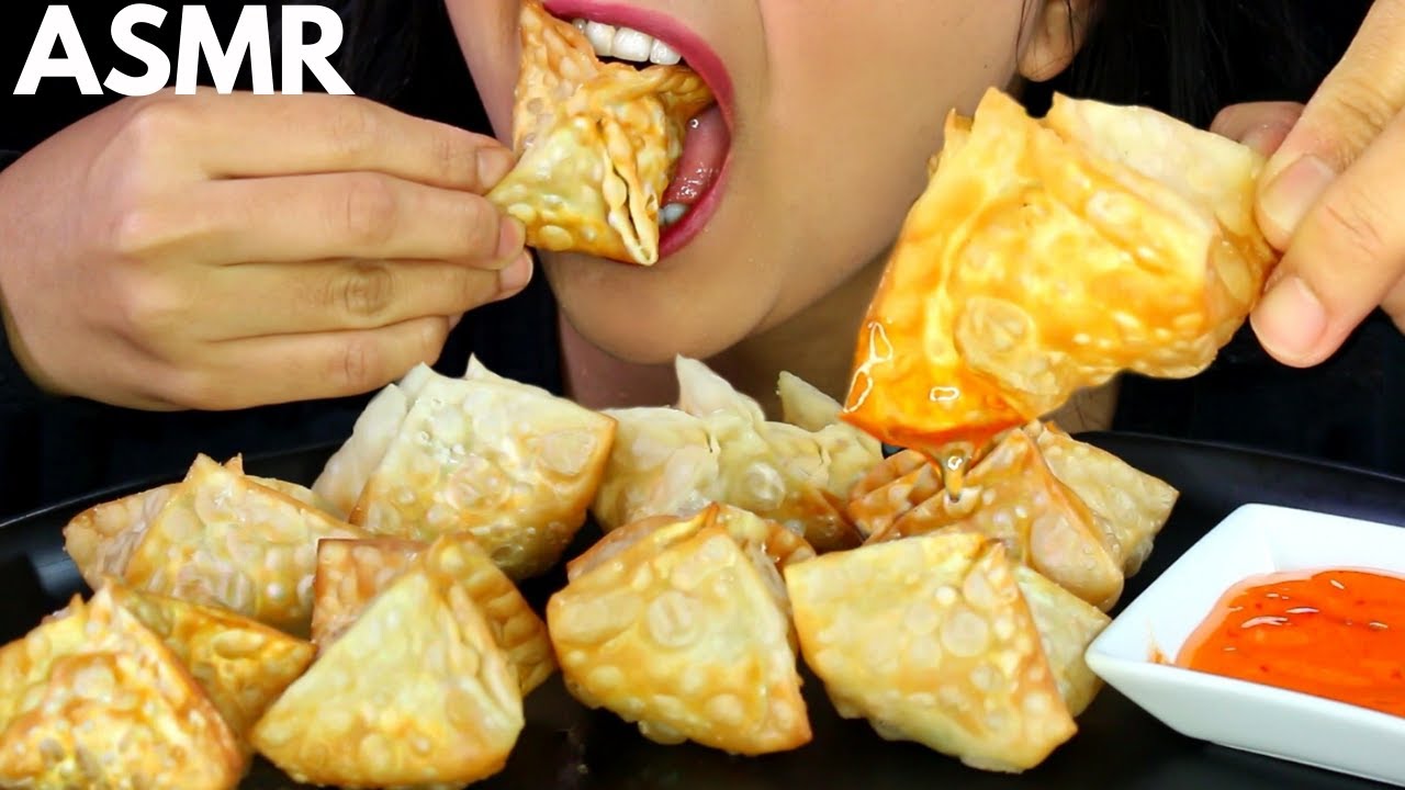 ASMR Tiktok Viral CRAB RANGOONS Eating Sound and MUKBANG
