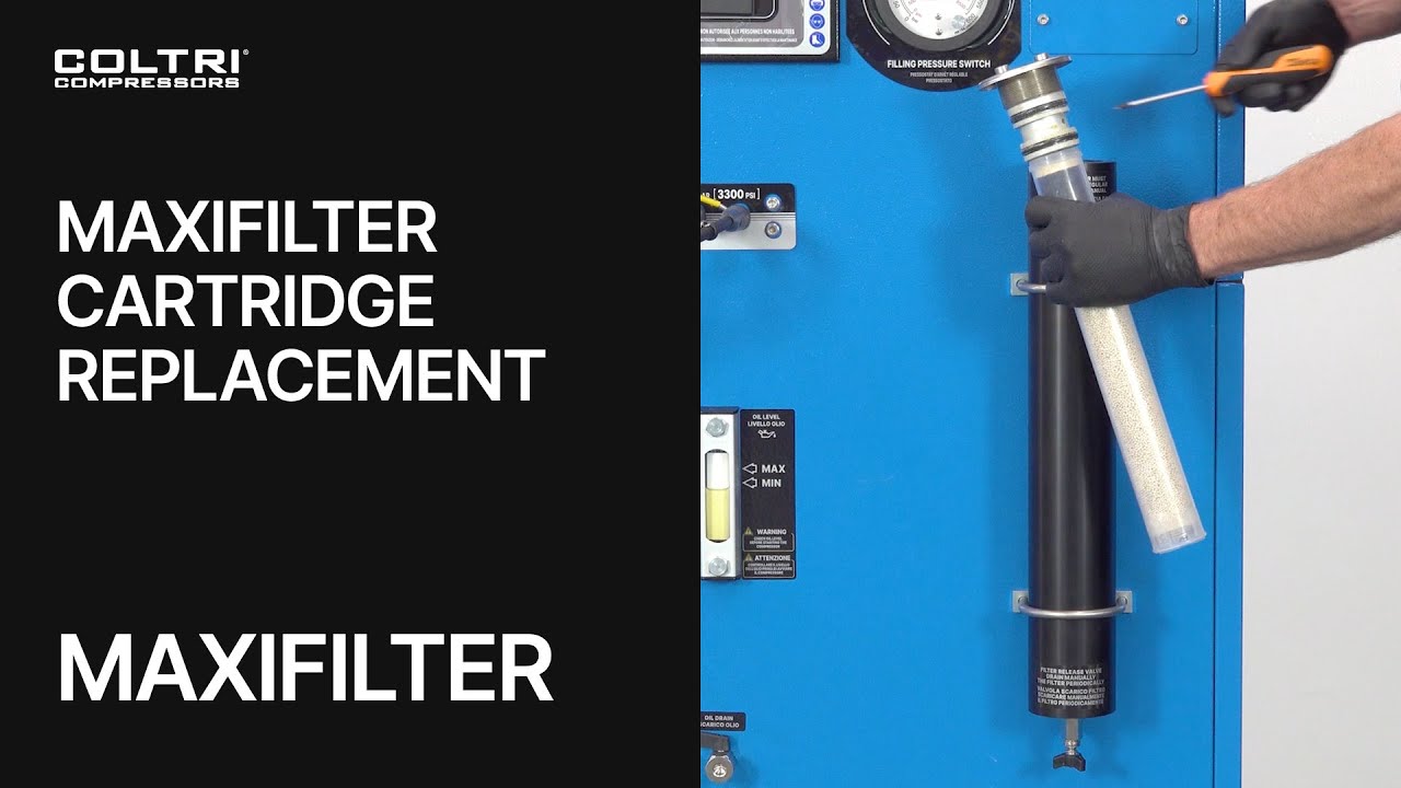 How to replace the cartridge for Coltri filtration system MAXIFILTER.