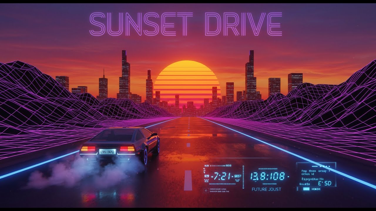 Sunset Drive - Neon Reflections (Official Music Video) | Synthwave 1980's