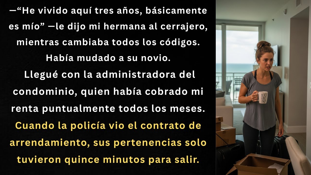 “Mi hermana cambió las cerraduras de mi condominio en la playa — la administradora me conocía por