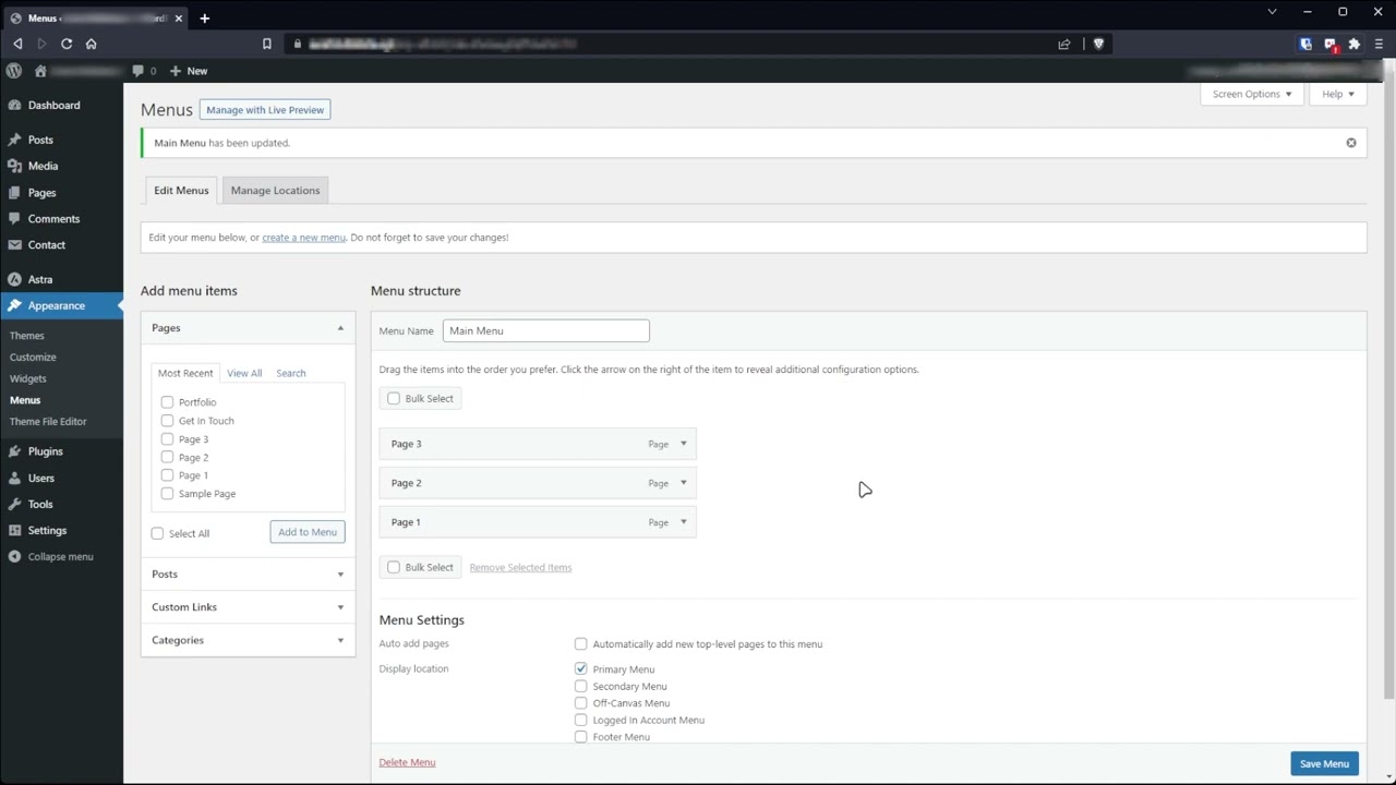 Creating Custom Menus in WordPress