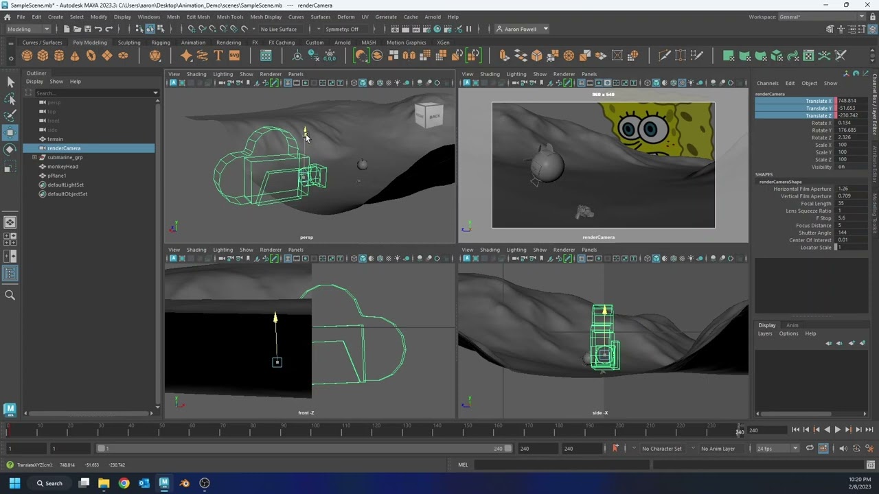 Review: Image Planes in Maya, Simple Animation, Batch Rendering