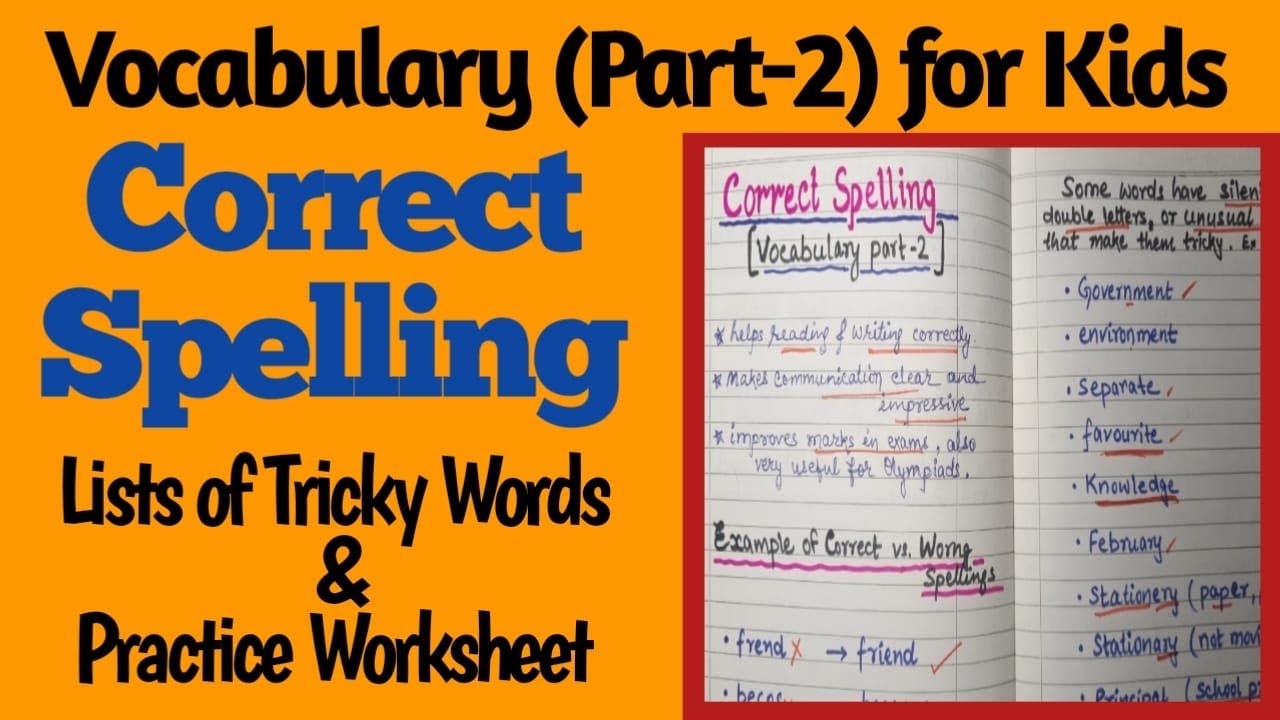 Correct Spellings | Correct Spellings Words in English | English Vocabulary for kids