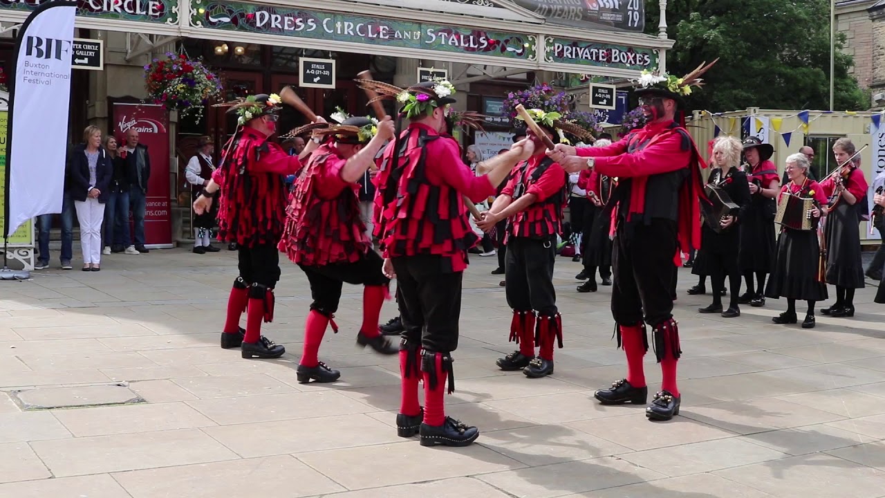 The Much Wenlock Stick Dance outside Buxton Opera House 2019