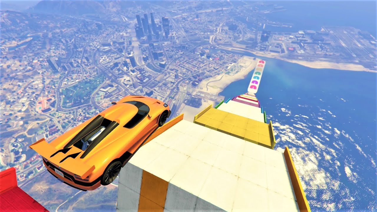 Crazy Stairs Ramp - Insane Car Ragdolls GTA 5 Online