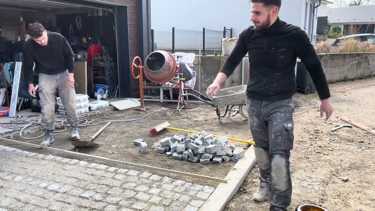 POSE PAVÉ GRANIT (partie1)