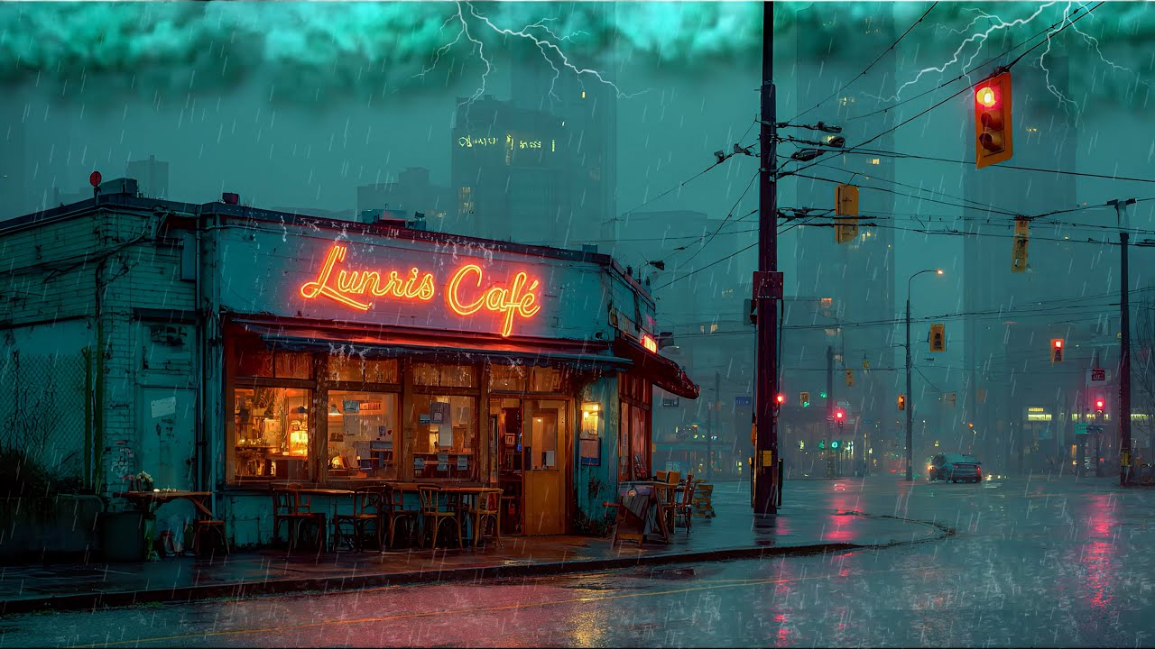 Late Night Retro Coffee Shop 🌧️ 90’s Lofi Beats for Calm Study & Work🌙