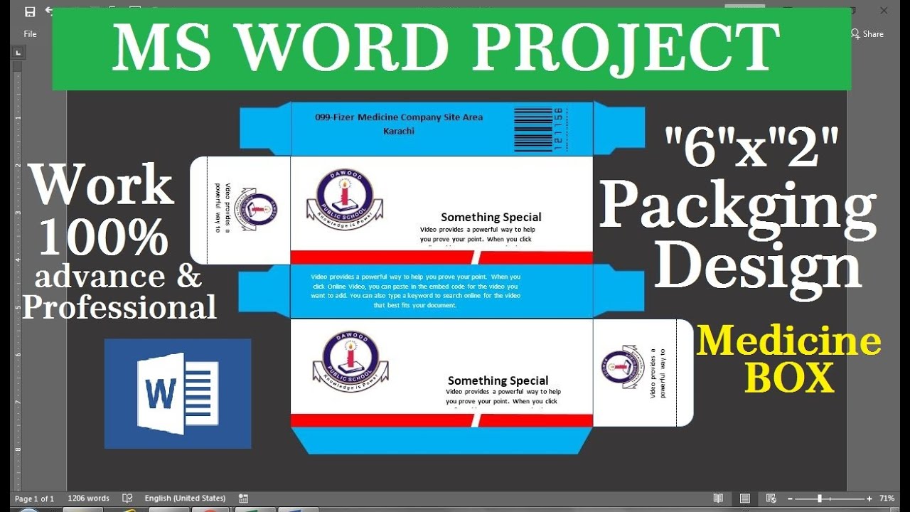 medicine packaging design MS word