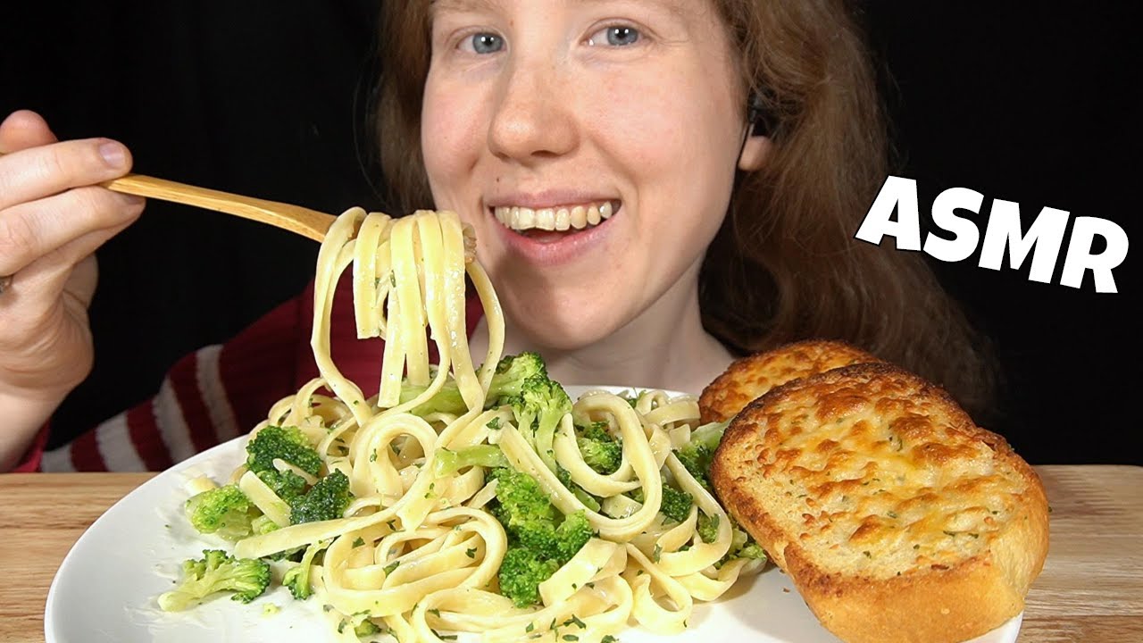 ASMR FETTUCCINE ALFREDO MUKBANG (No Talking) EATING SOUNDS