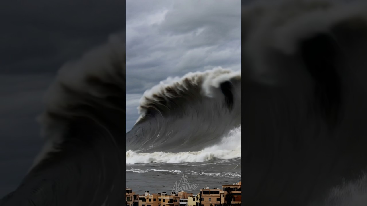 An unbelievable tsunami-sized wave caught on camera😱