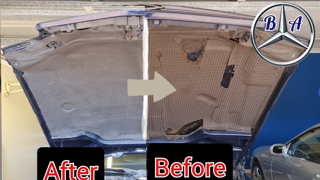Mercedes Bonnet Insulation Replacement Time lapse (SL500 R129)