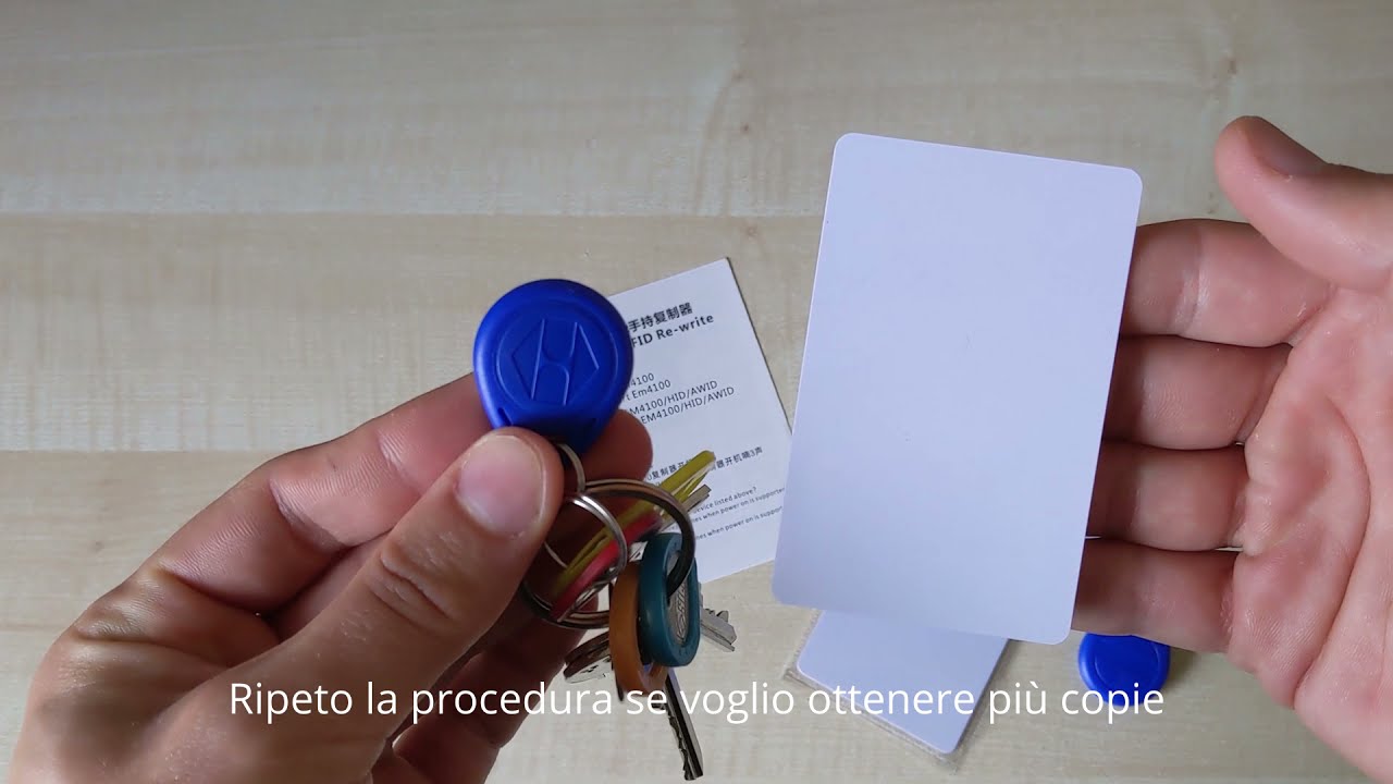 Duplicazione tessere transponder RFID cancello CAME