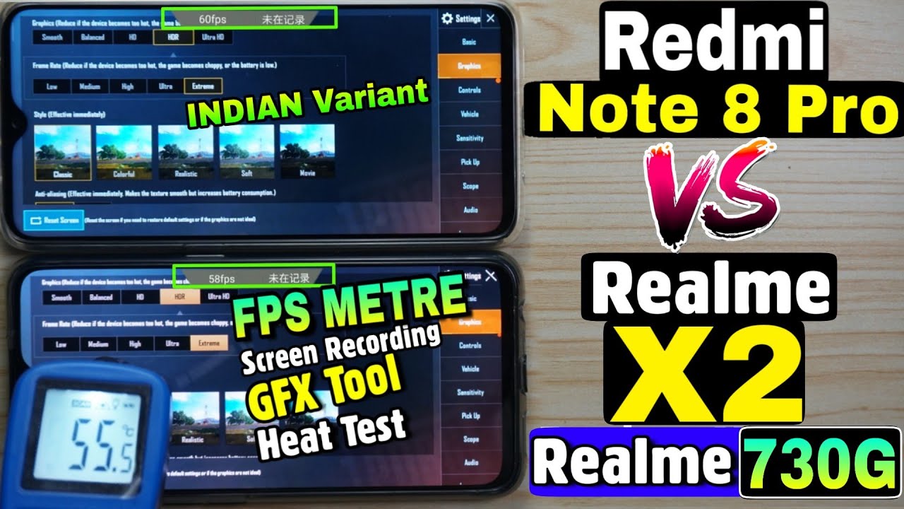 Redmi Note 8 Pro vs Realme X2 ( Realme XT 730G ) : Pubg and Heat Test