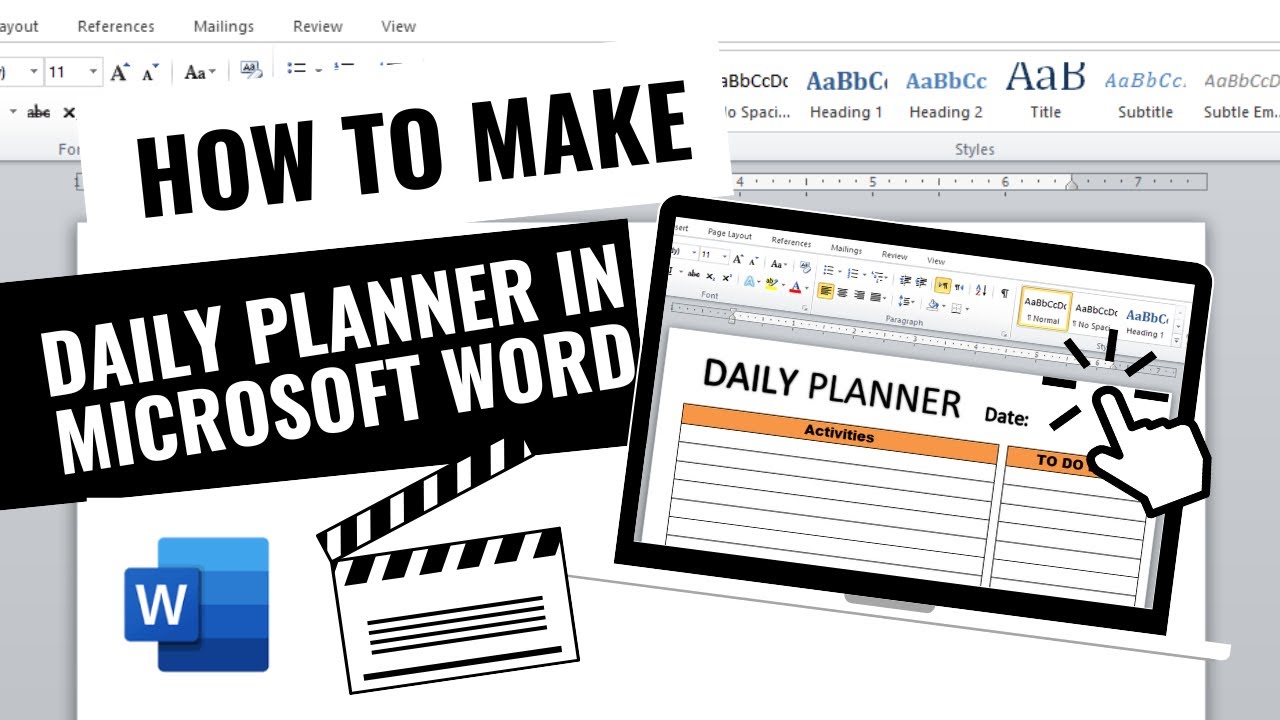 How to make Daily planner in Ms word | microsoft word |planner in Ms word | DAILY planner template
