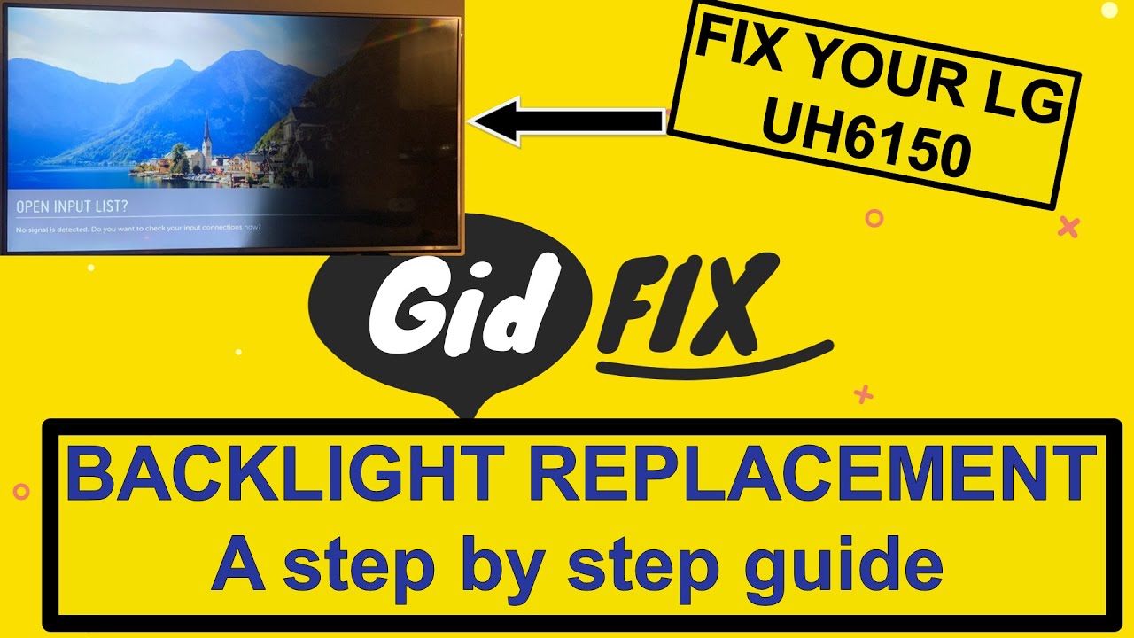 LG UH6150 Series Backlight Replacement. TV That Has Sound But No Image. Half/Full Screen Dark Issue.