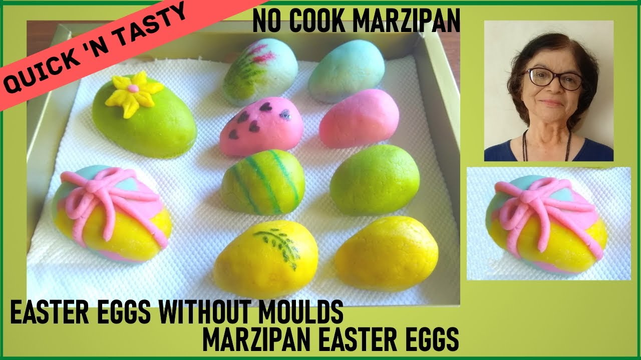 Easy No Cook Marzipan Easter Eggs Without Moulds / Homemade with Eggless Marzipan