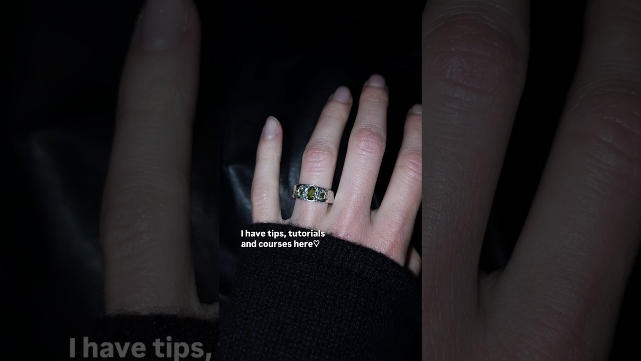 Silver Clay Ring with Green Gemstones