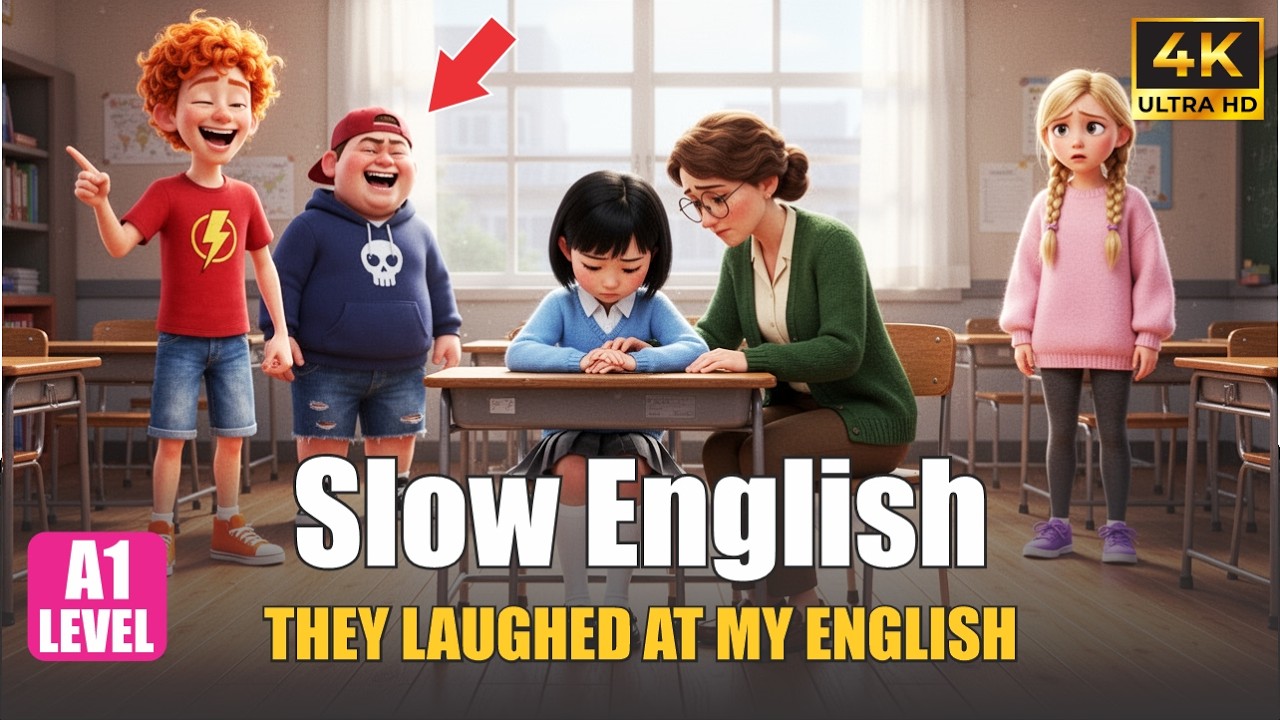 THEY LAUGHED AT ME... MY ENGLISH IS BAD |  Easy English Listening for Beginners (A1 Level)