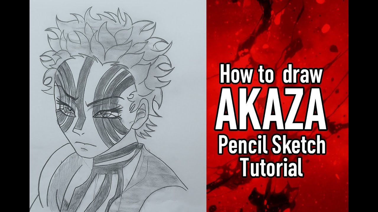 How to Draw Akaza | Demon Slayer Anime Pencil Sketch Tutorial 💀✏️