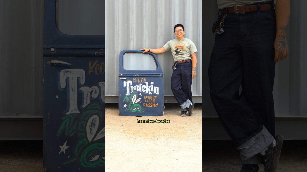 Painting on a 84 year old car door