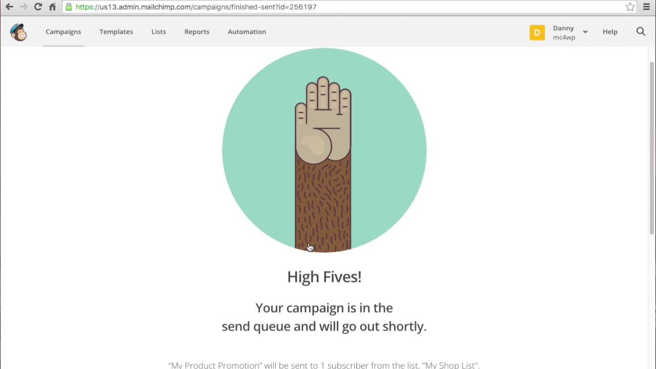 MailChimp e-commerce campaign tracking for WordPress