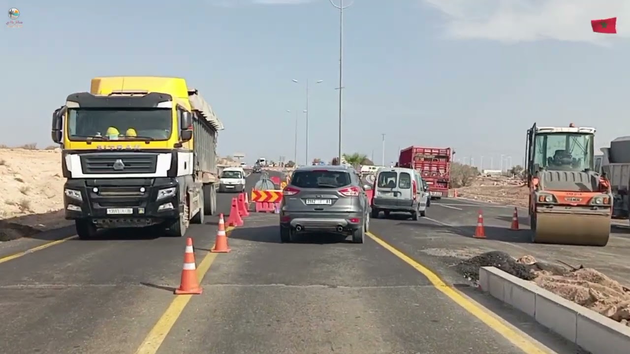 استئناف أشغال 🦺 الطريق الوطنية مدخل مدينة أكادير من جهة الحي الصناعي الجديد ⚙️🛠️