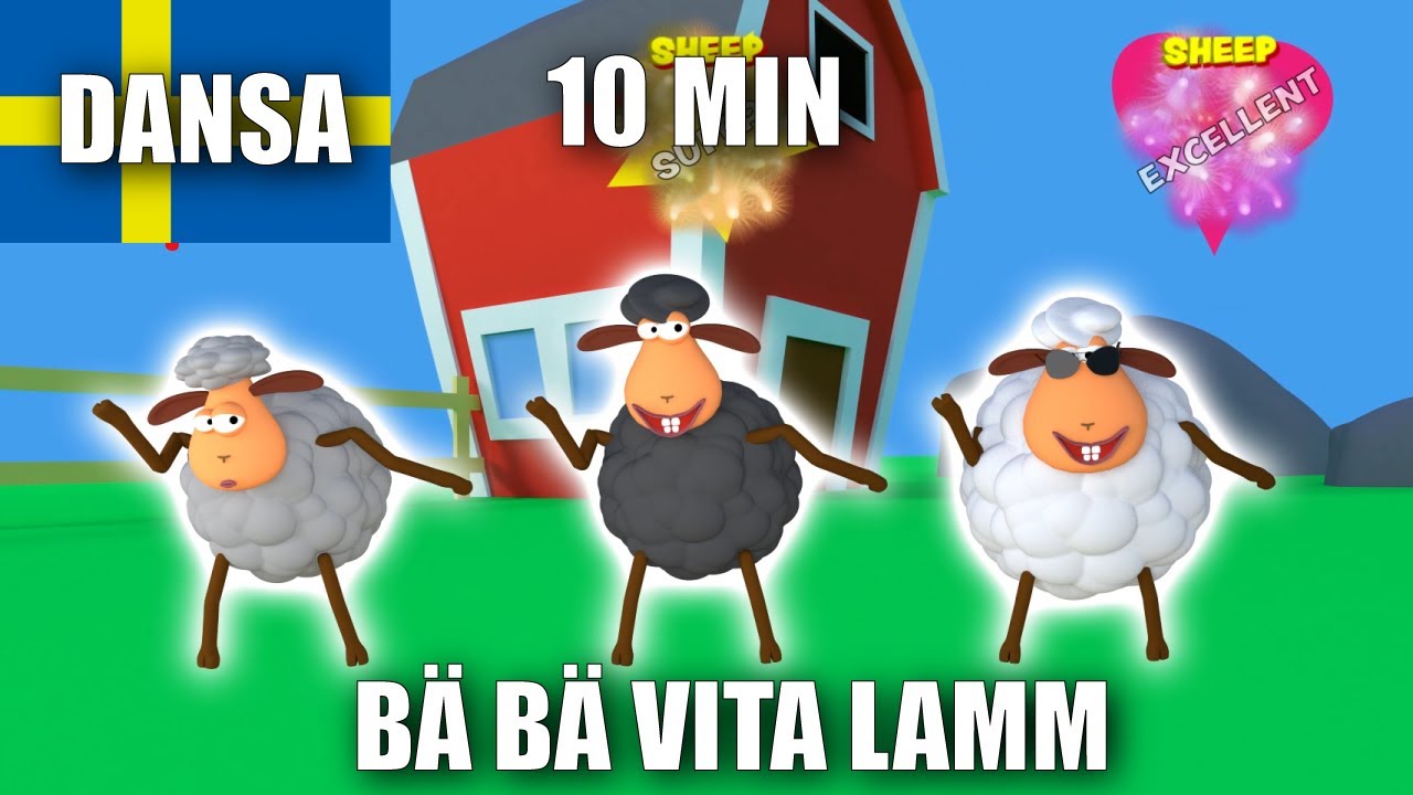 Bä Bä Vita Lamm kompilation 10 minuter - Inspirerad av Just Dance