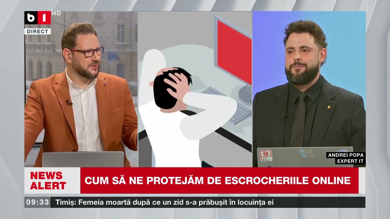 ESCROCHERIILE ONLINE, ÎN CREȘTERE ÎN 2026. A. POPA, EXPERT IT, DESPRE CUM NE PROTEJĂM_Știri B1TV