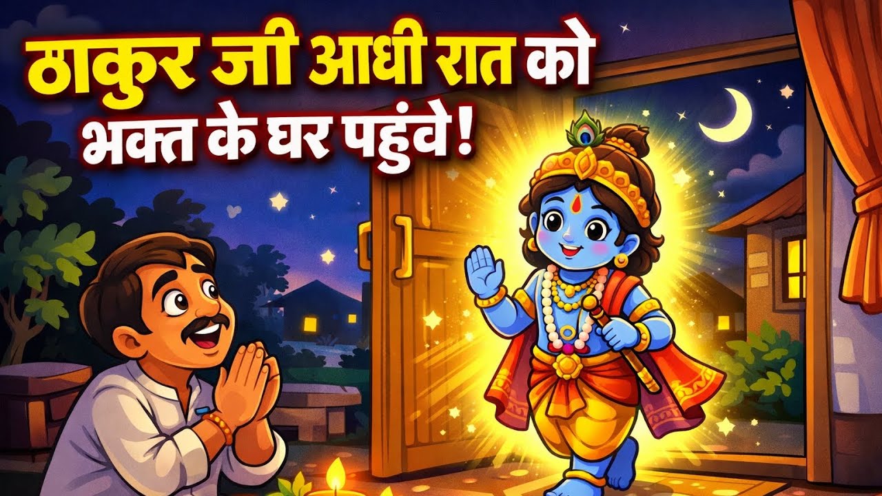 ठाकुर जी आधी रात को भक्त के घर पहुंचे 