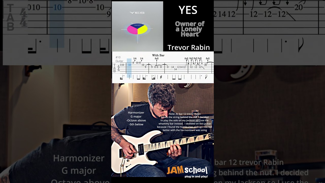 Yes Owner of a Lonely Heart Guitar Solo Trevor Rabin (With TAB)