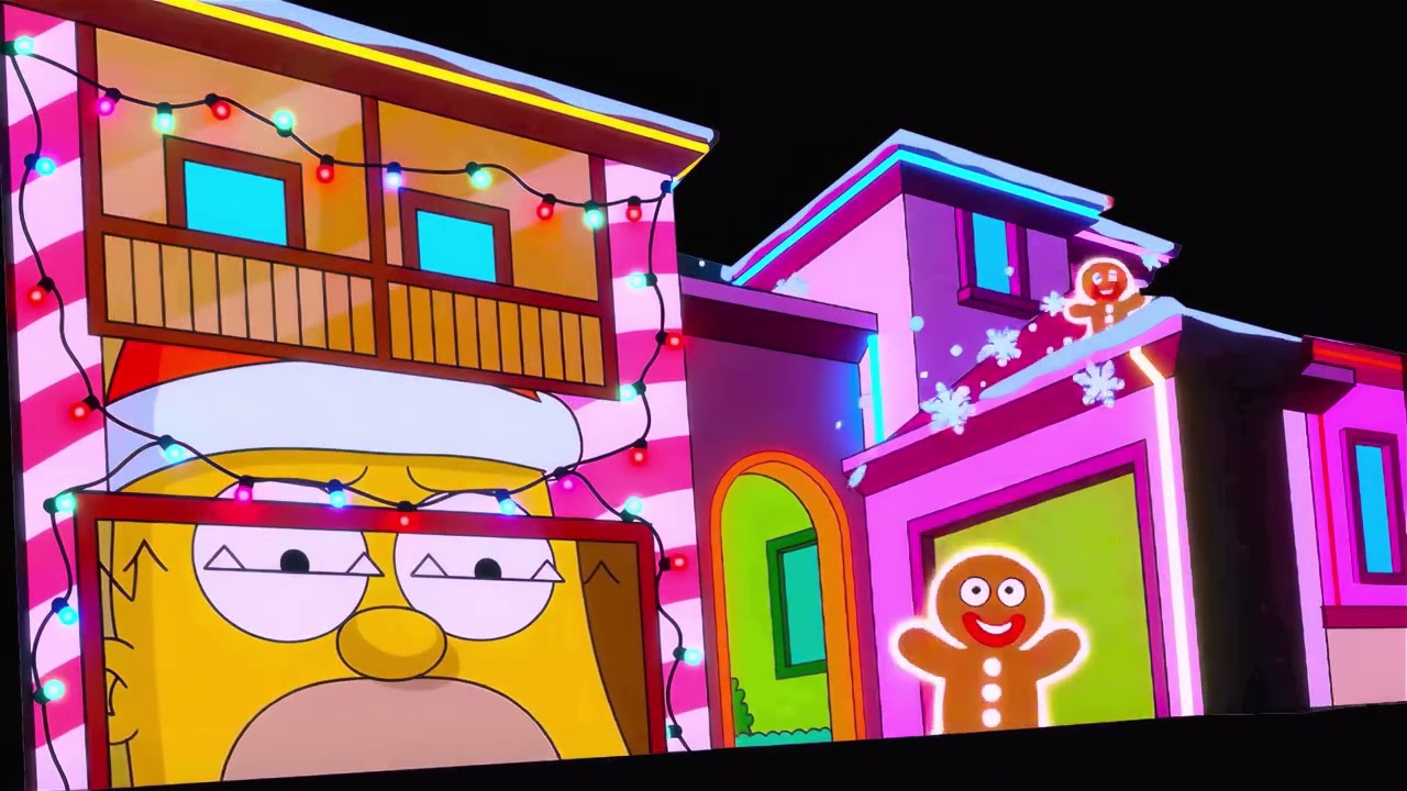 Simpsons Christmas Projection Mapping Video | Custom Animated Holiday House