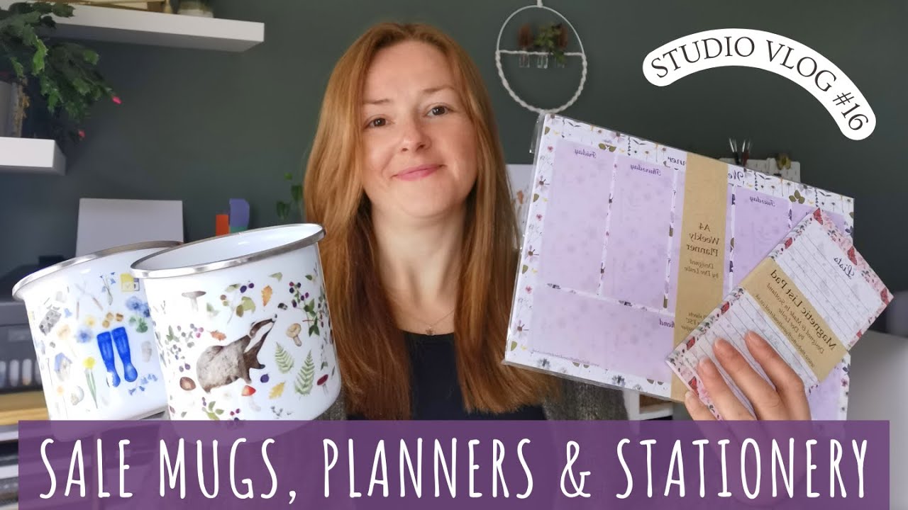 Studio vlog no 16, Sale Mugs, Weekly Planners and Stationery