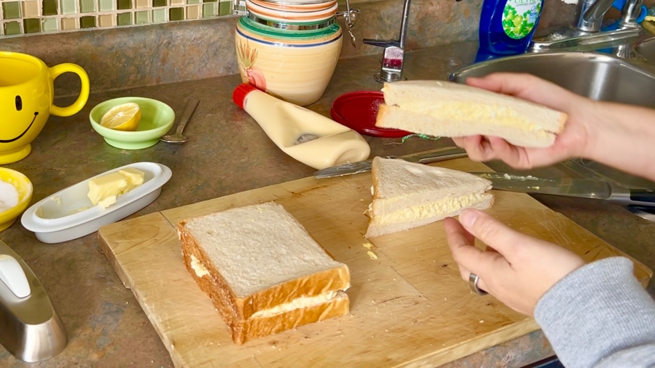 Tamago Sando in the snow