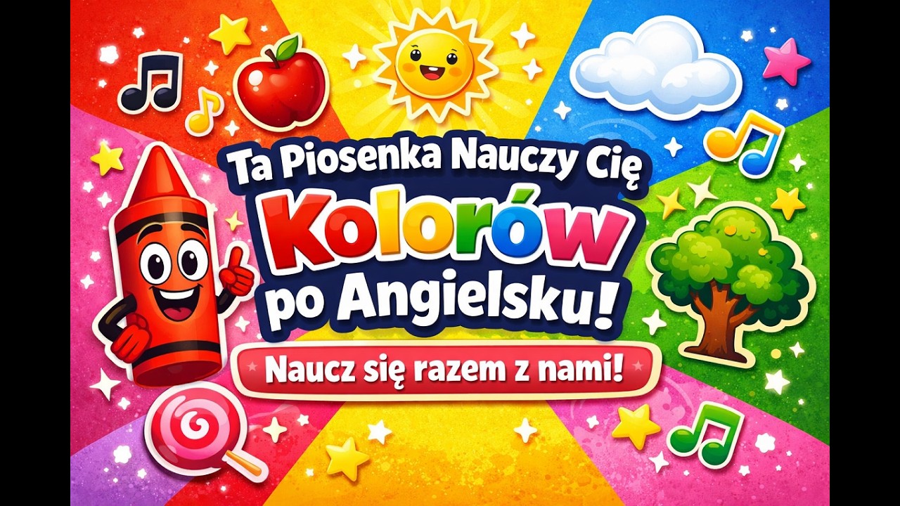 Ta Piosenka Nauczy Dzieci Kolorów po Angielsku 🌈 Red Yellow Blue Green Pink | Piosenka dla Dzieci