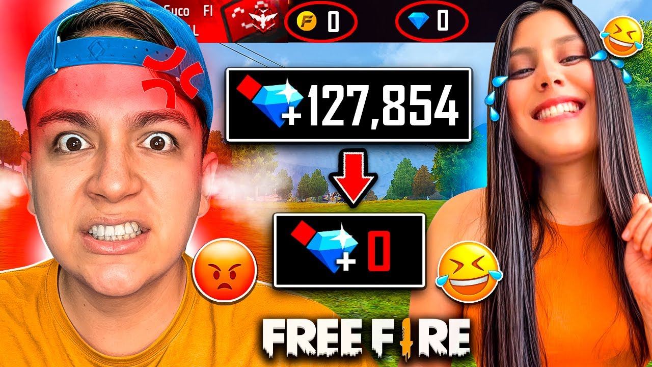 MI PRIMA ME GASTA 100,000 DIAMANTES en FREE FIRE y ME ENOJE😡💎!!