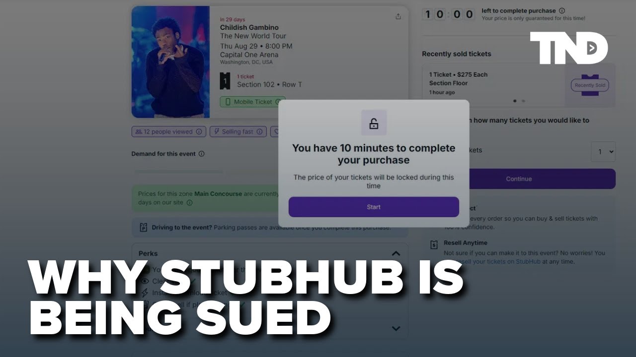 StubHub sued over hidden mandatory fees, deceptive pricing