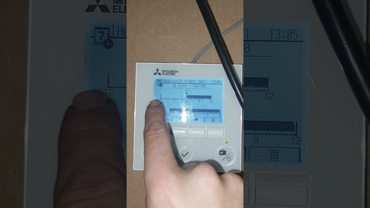 Setting heating / hotwater timer Mitsubishi Ecodan Air source.