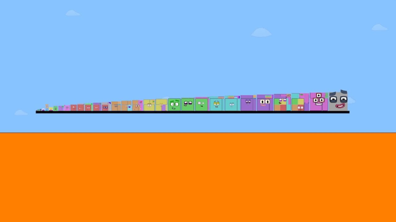 Numberblocks 1 to 900 floor is lava (Algodoo)