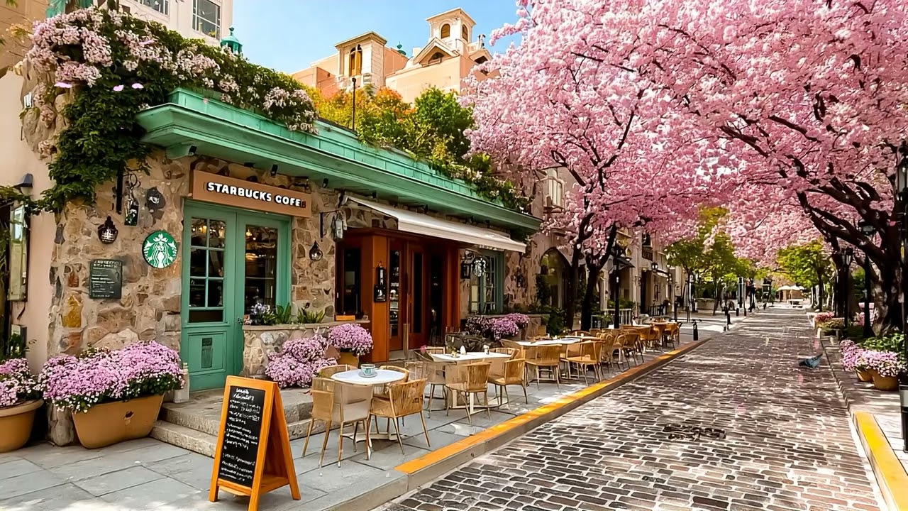 香りが穏やかな風景と調和する 🌸 スターバックスのモーニングジャズカフェ音楽 ソフトな春のBGMとスムーズなボサノヴァピアノで一日を始める。