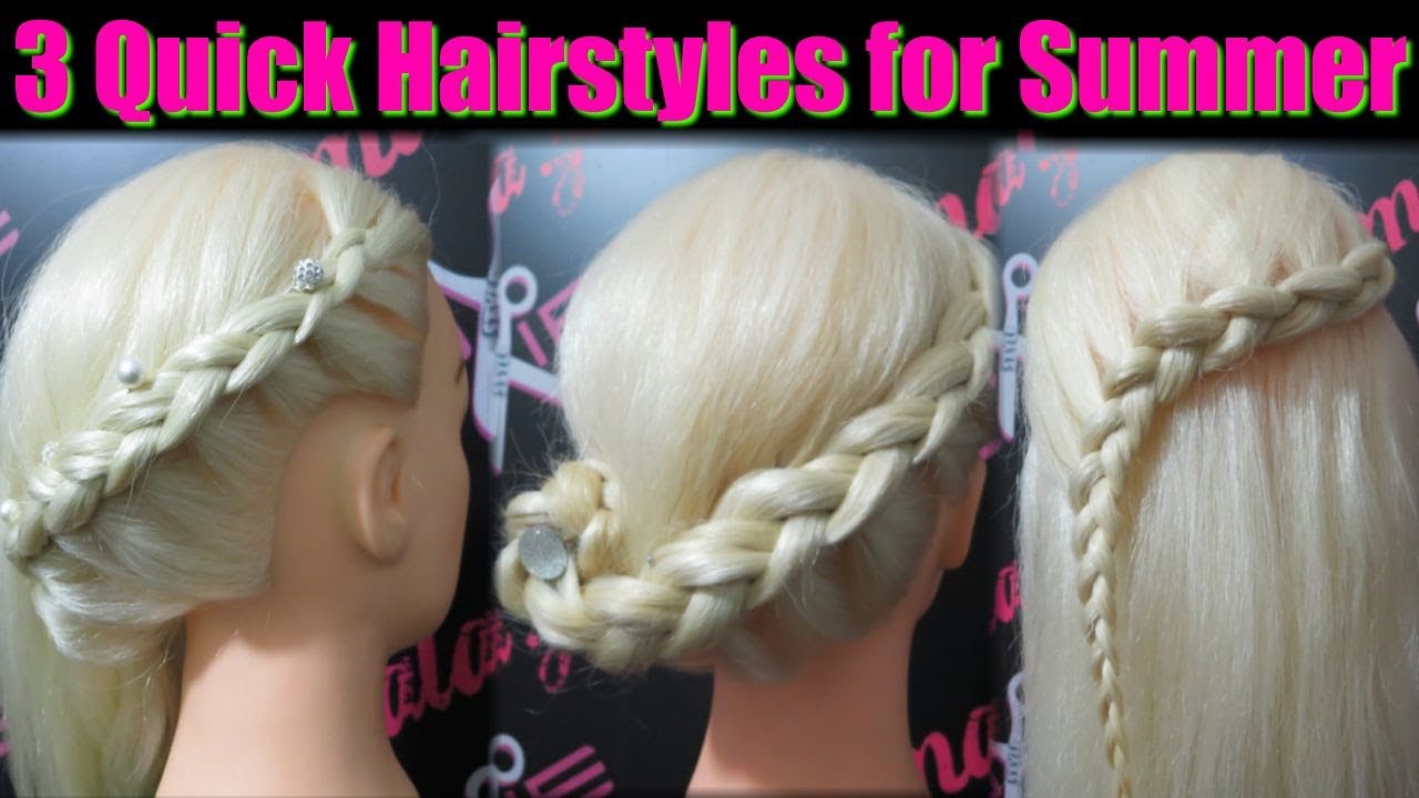 3 &Gamma;&rho;ή&gamma;&omicron;&rho;&alpha; &kappa;&alpha;&lambda;&omicron;&kappa;&alpha;&iota;&rho;&iota;&nu;ά &chi;&tau;&epsilon;&nu;ί&sigma;&mu;&alpha;&tau;&alpha; / 3 Quick Summer Hairstyles + English Subtitles