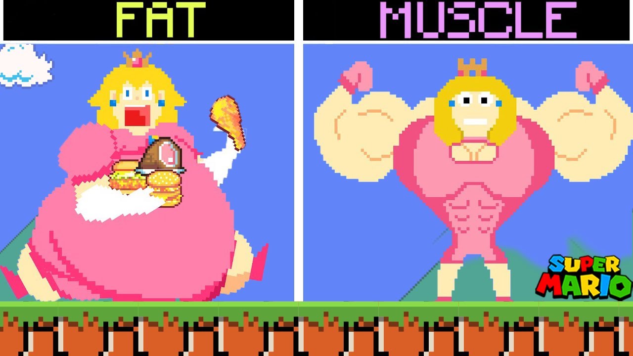 Mario Bros: Fat Peach Super Sized Maze Fight Browser, Evolution of Fat Peach | Ks Mario