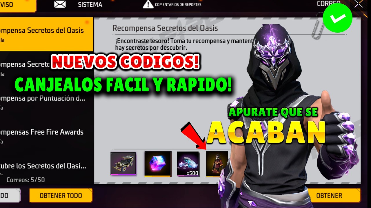 BUG NUEVO CODIGO de FREE FIRE HOY REGALO SECRETOS DEL OASIS DIAMANTES GRATIS Programa FREE FF LATAM