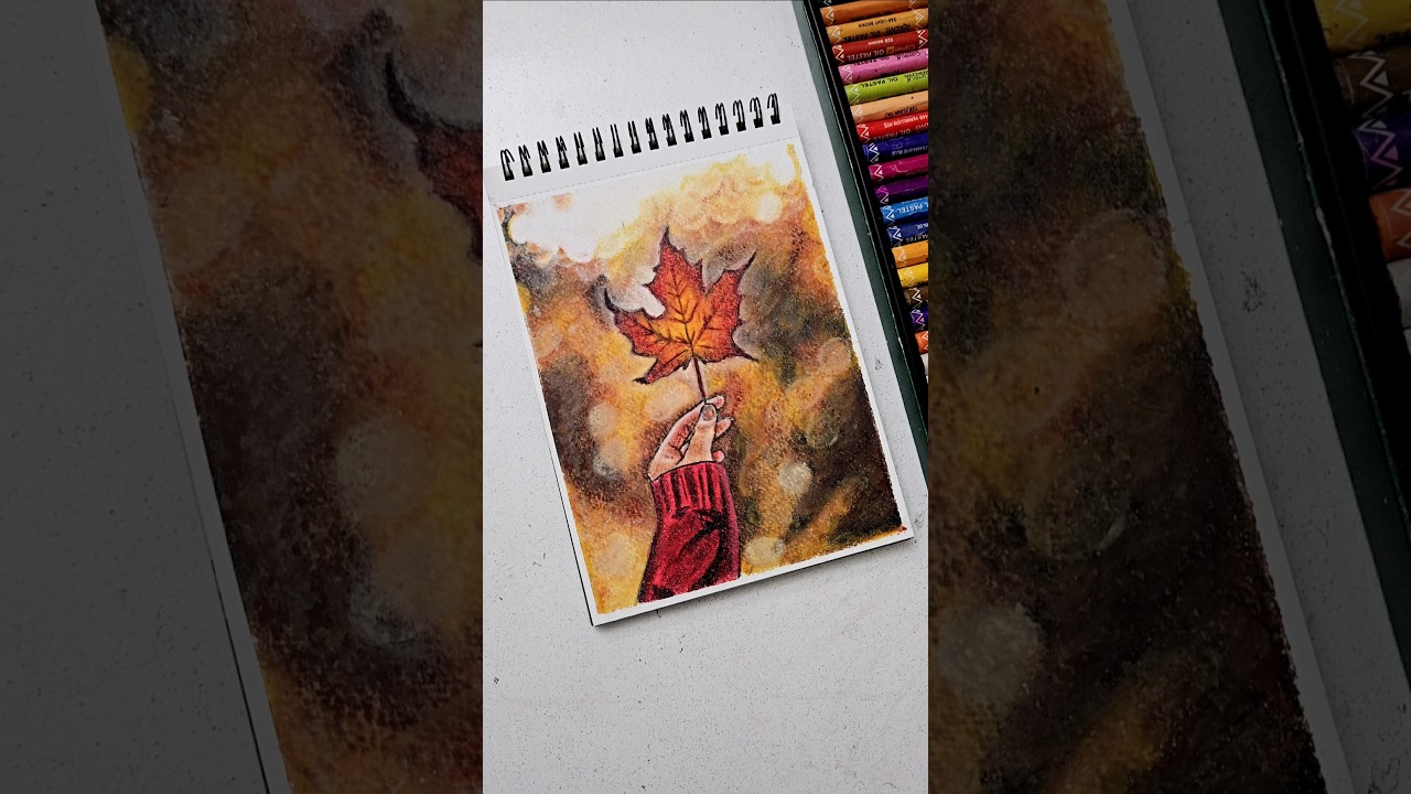 Autumn Oil Pastel Drawing 🍁🍂 