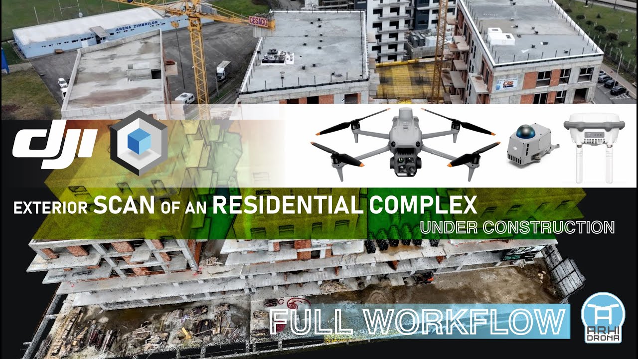 Exterior SCAN of an RESIDENTIAL COMPLEX under construction Full Workflow #djidrone  #3dscanning