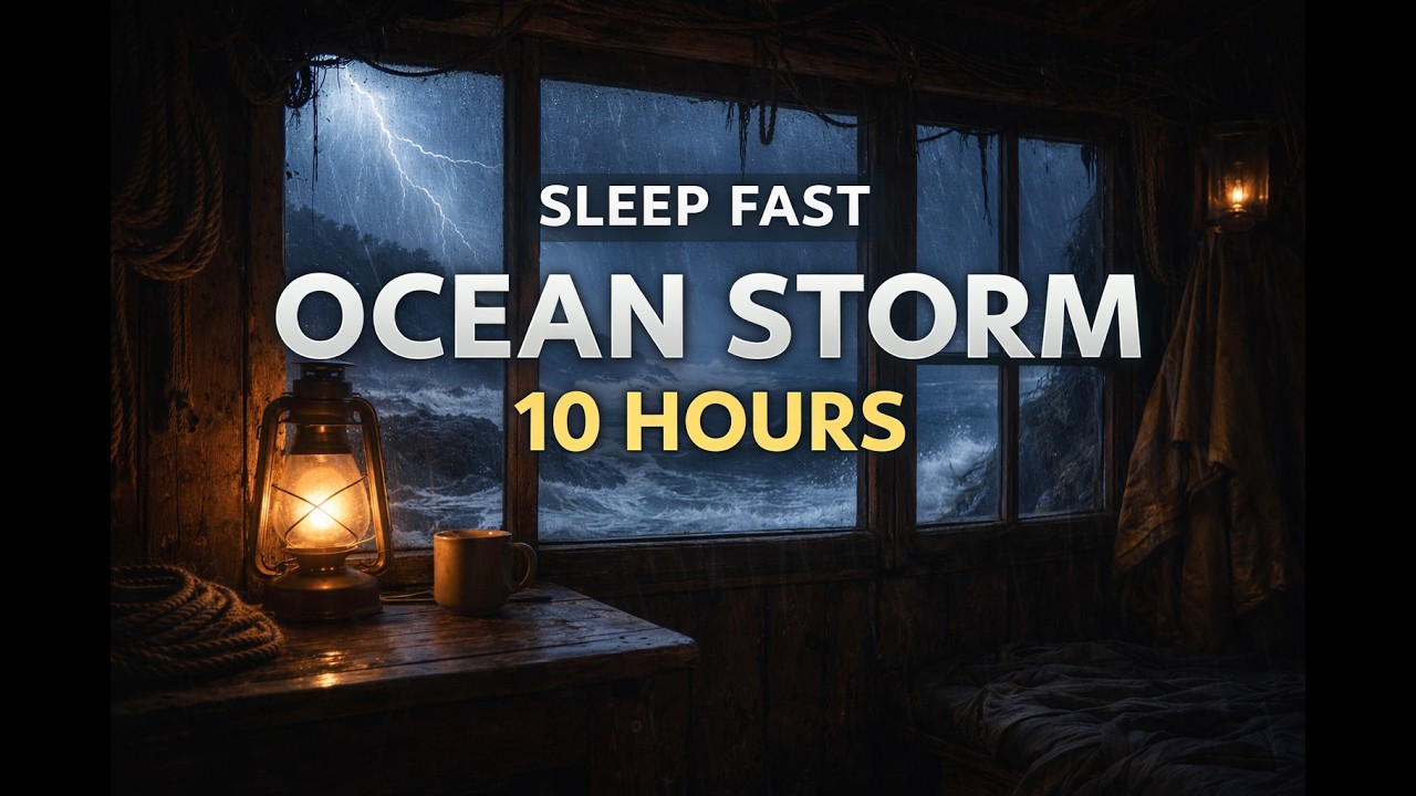 Fall Asleep in 3 Minutes 🌊 Ocean Storm at Night | 10 Hours Deep Sleep Ambience