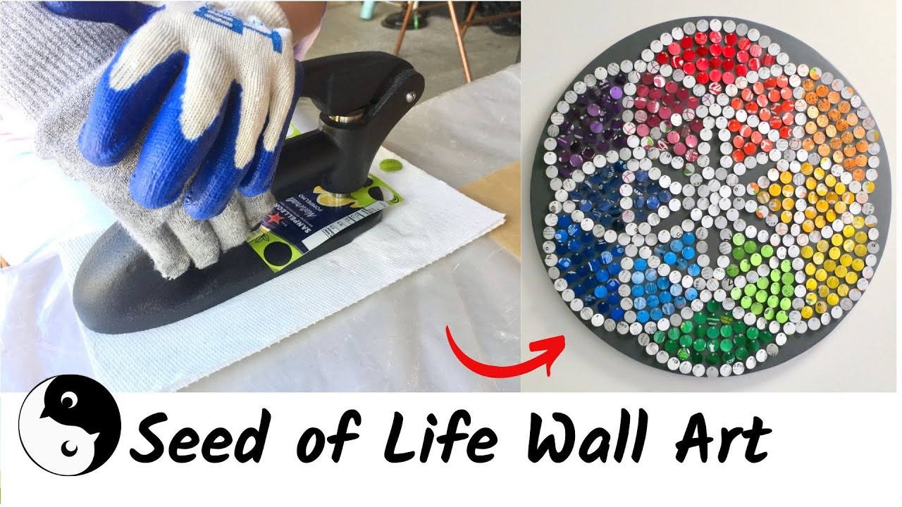 You Won’t Believe This Seed of Life Wall Art Started as Empty Drink Cans!