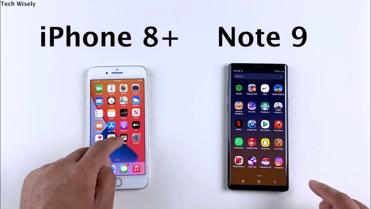 iPhone 8+ vs Note 9 - Speed Test 2021